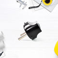 Black 2 Pin Plug Adapter converting universal plug to Indian socket