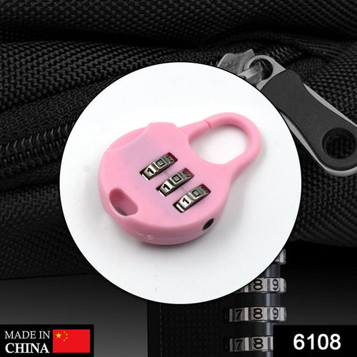 Close-up of the 3-Digit Zipper Lock showing its secure combination mechanism.
