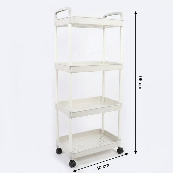 Kitchen rack trolley with mobility and stable design