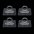 Adhesive plastic wall hook 4-piece set mounted on wall for home organisation