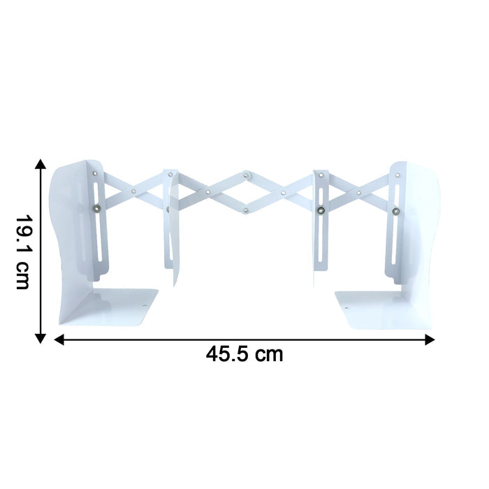 Iron desk book organizer with adjustable telescopic accordion feature