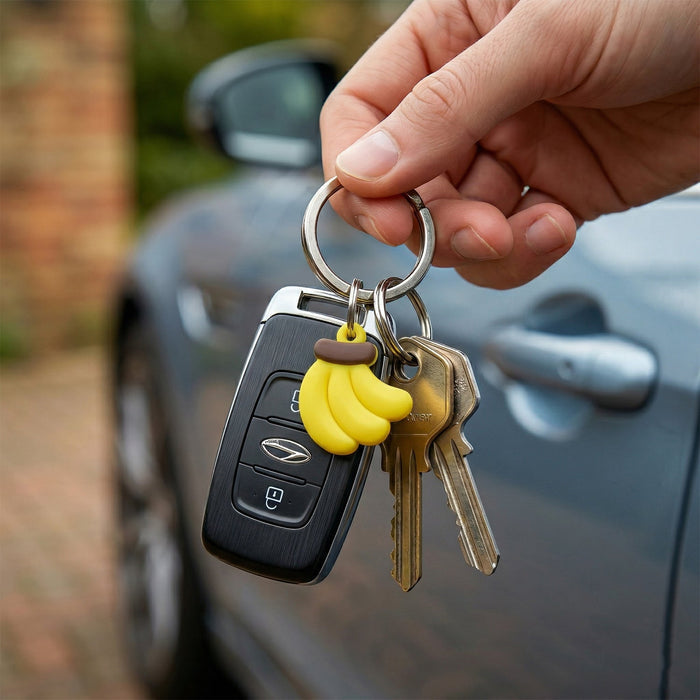 Durable banana keychain as decorative accessory