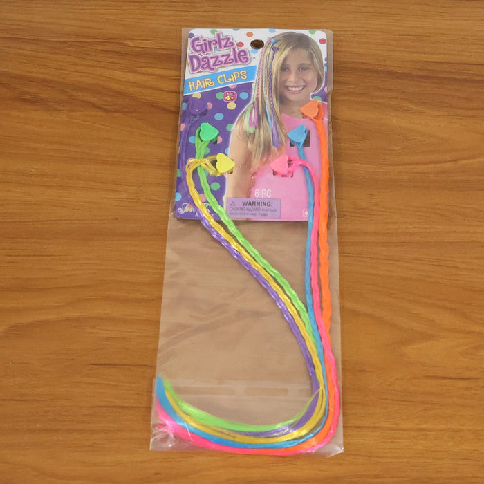 Multicolor braided hair streaks clip-in set for girls and kids styling fun