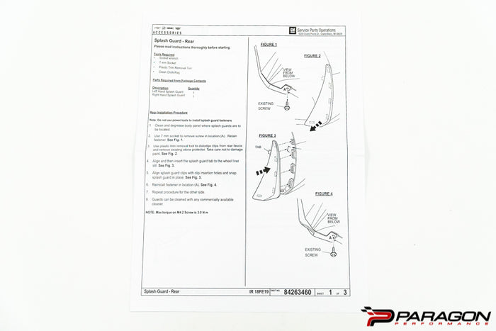 C8 Corvette Rear Splash Guards - Stingray