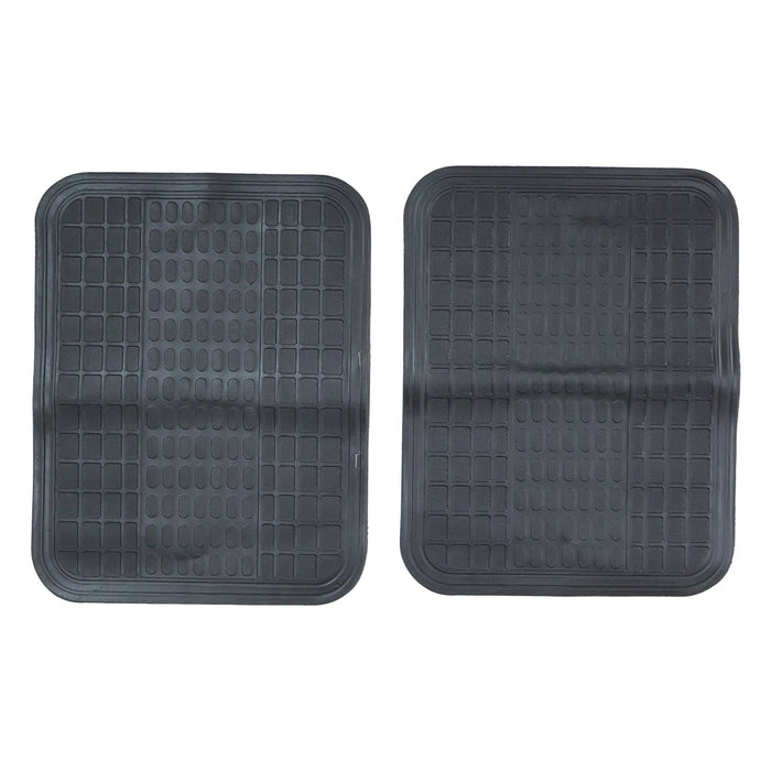 Full set of 4 car floor mats with deep grooves for dirt and mud trapping