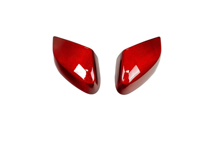 CCS C8 Corvette Red Carbon Fiber Mirror Overlays