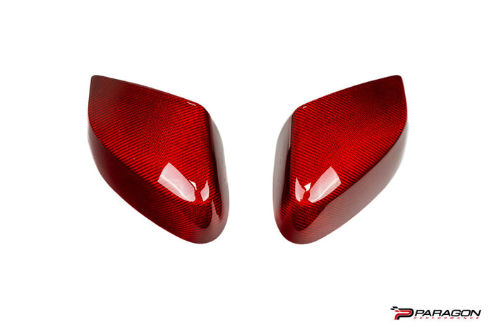 CCS C8 Corvette Red Carbon Fiber Mirror Overlays