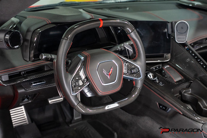 CCS C8 Corvette Steering Wheel Black Side Covers - Heated 24+
