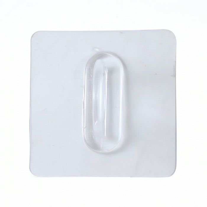Self-adhesive transparent loop wall hook for home organization