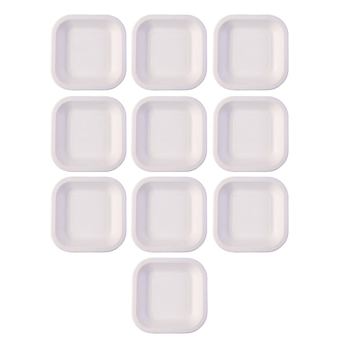 Empty square disposable food tray suitable for versatile food presentation.