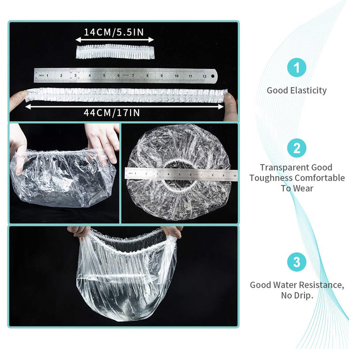 Travel-friendly individually wrapped bath caps for on-the-go convenience.