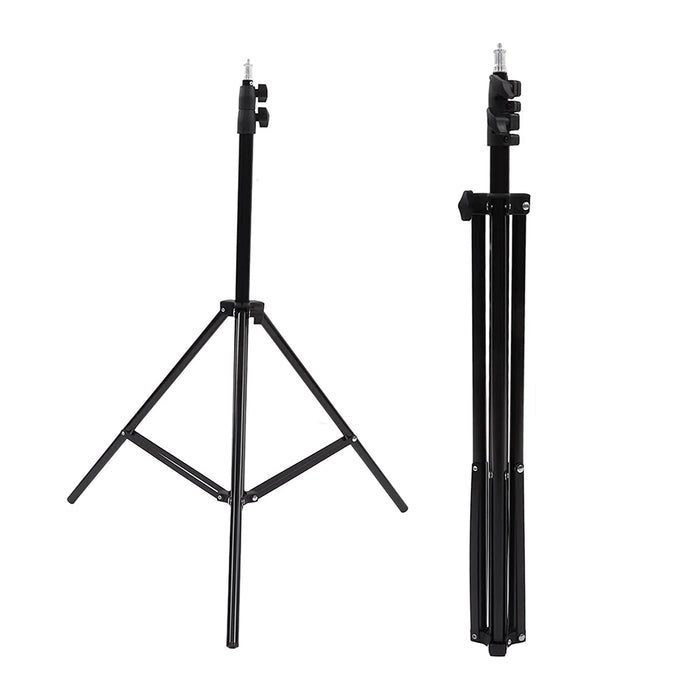 Portable DSLR camera tripod folded for easy transport, highlighting its lightweight design.