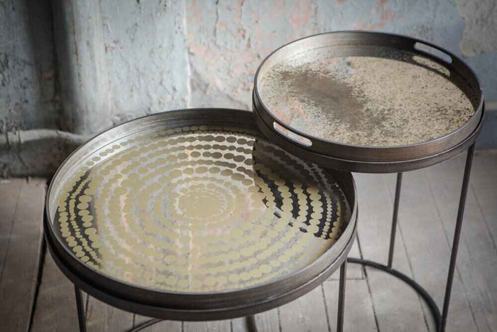 Ethnicraft plateau miroir vieilli, rond
