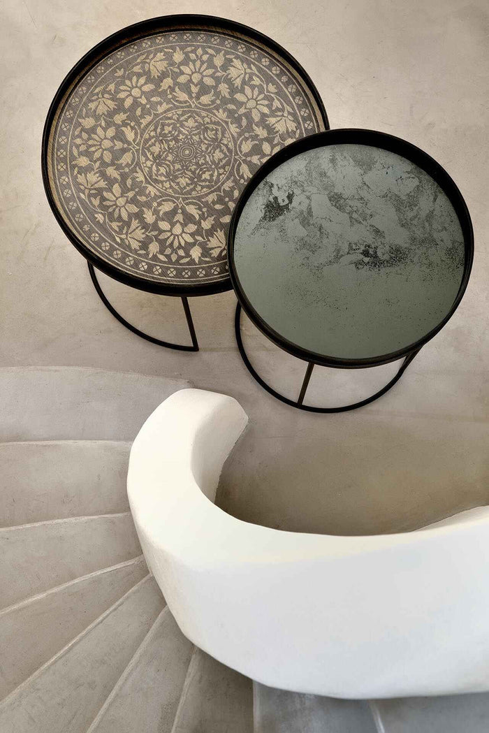 Ethnicraft plateau miroir vieilli, rond