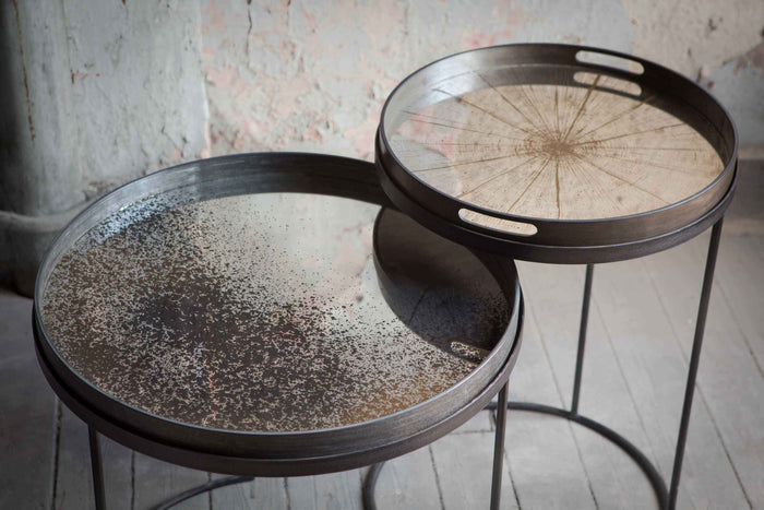 Ethnicraft plateau miroir vieilli, rond