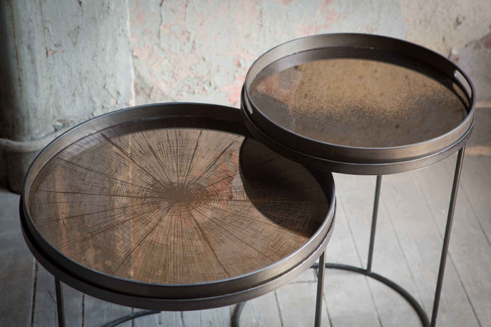 Ethnicraft Plateau Miroir Vieilli, rond