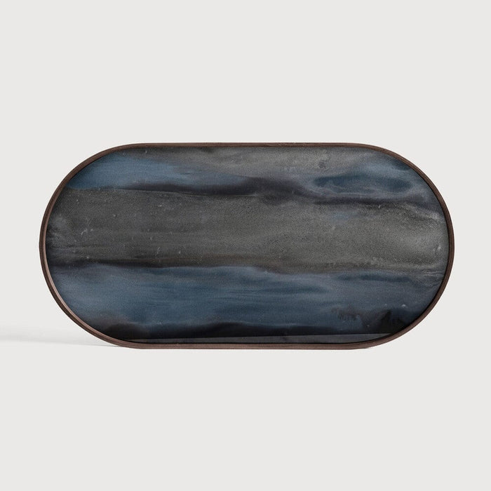 Plateau en verre Organic de Ethnicraft, graphite, 71 x 36 x 3 cm-1