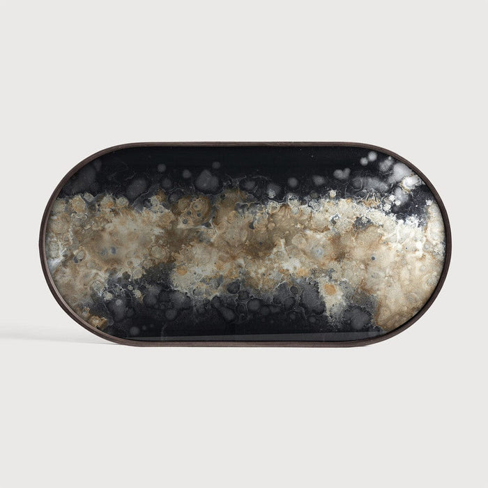 Plateau en verre Organic de Ethnicraft, noir, 71 x 36 x 3 cm-1