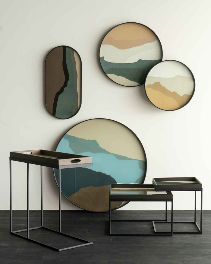 Ethnicraft plateau en verre Wabi Sabi, rond, 48x48x4 cm