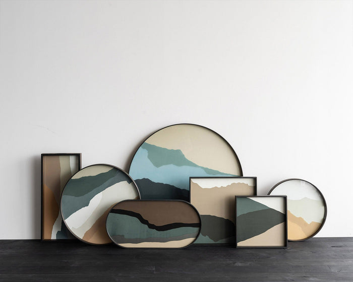 Ethnicraft plateau en verre Wabi Sabi, rond, 48x48x4 cm