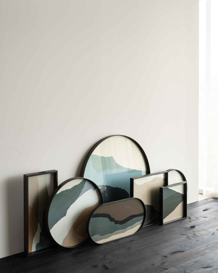 Ethnicraft plateau en verre Wabi Sabi, rond, 48x48x4 cm