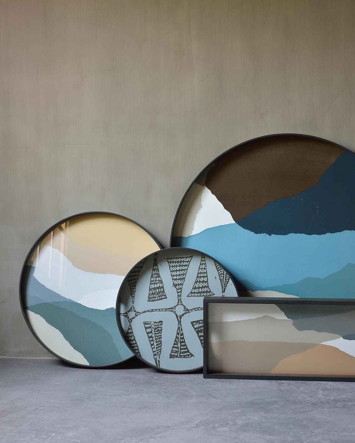 Ethnicraft plateau en verre Wabi Sabi, rond, 48x48x4 cm