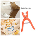 Ergonomic eyelet pliers for comfortable and precise hole punching in fabric.
