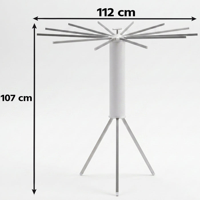 Space saving folding drying rack with multiple hanging arms