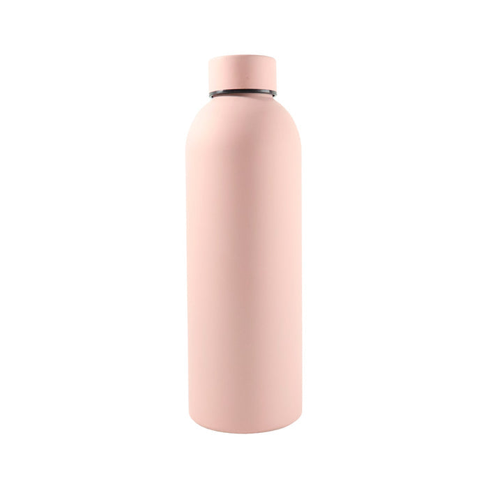 Eco-friendly reusable pink stainless steel bottle with double wall insulation