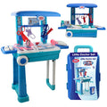 Kids Doctor Set with trolley, LED instruments, and medical tools for imaginative play.