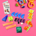 48-piece Magnetic Marble Run STEM building set with colorful transparent pieces