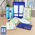 Magnetic routine board with colorful stickers for kids' daily habits