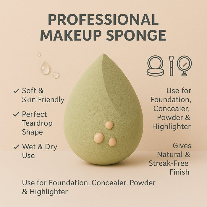 Damp BeautyBare makeup sponge expanding, ready for flawless blending.