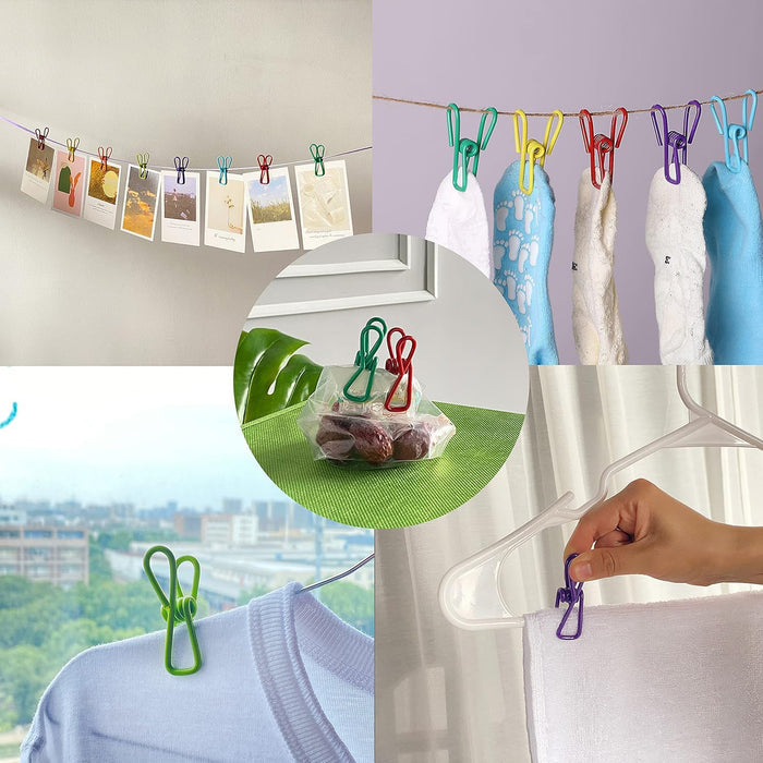 Metal clothes pins clips set with included cotton storage bag