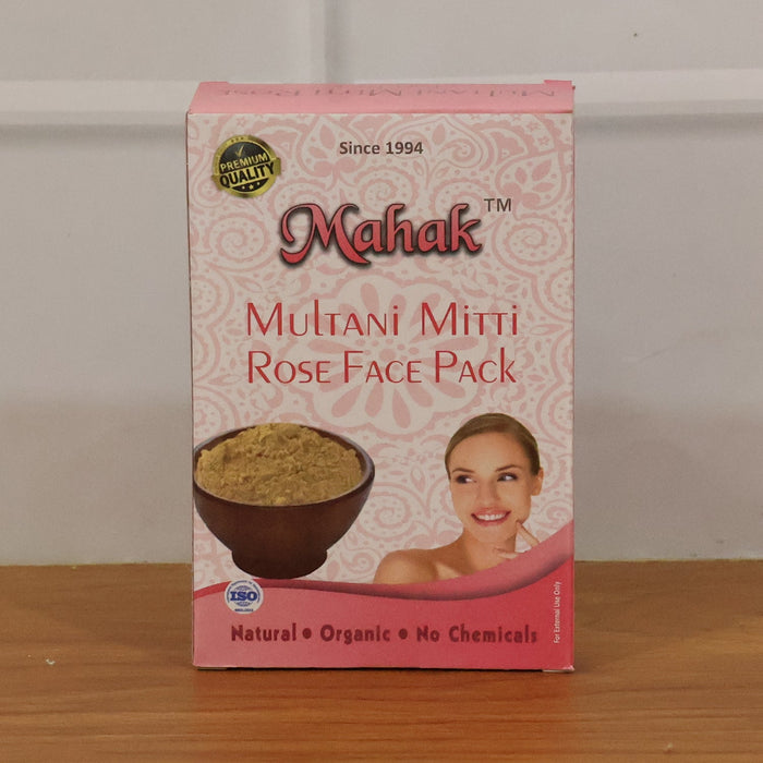 Close-up texture of herbal Multani Mitti and Rose face pack
