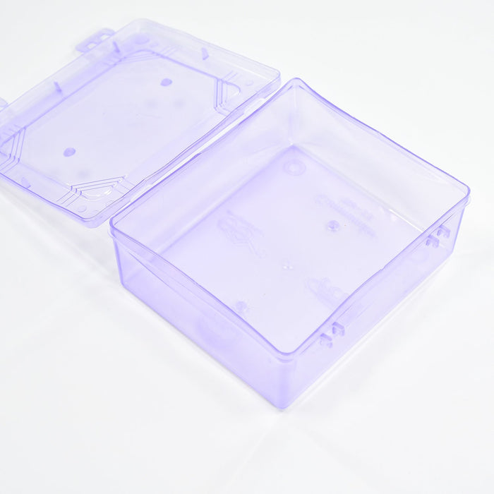Multipurpose plastic storage box in a neutral color, perfect for organizing small items.