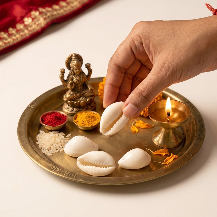 spiritual puja shell set decorative