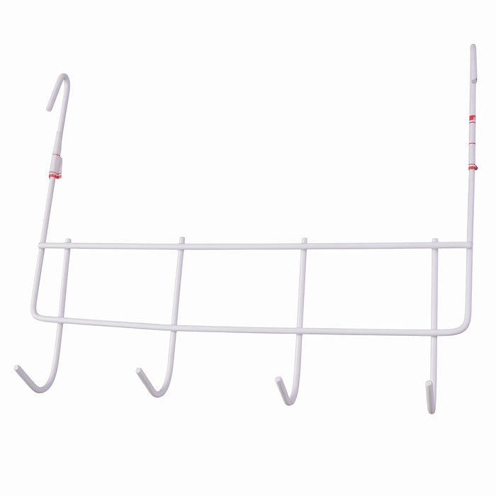 Over the Door Metal Hook Rack – Space Saving 4 Hook Organizer