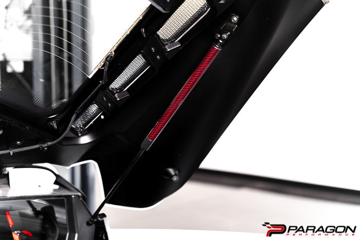 Paragon Performance C8 Corvette Carbon Fiber Hood Struts - Red