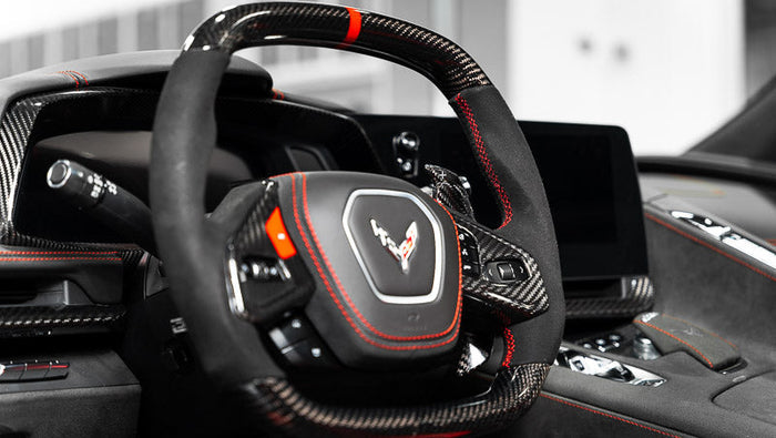 Paragon Performance C8 Corvette Carbon Fiber Steering Wheel Trim Overlay