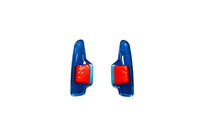 Paragon C8 Corvette Paddle Shifter Covers - Blue Carbon Fiber
