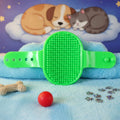 Pet grooming bath brush with soft bristles and adjustable hand strap for dogs and cats