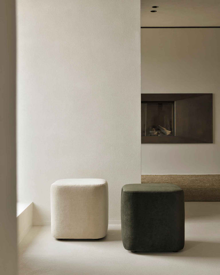 Pouf Cube Ethnicraft en Velours Italien