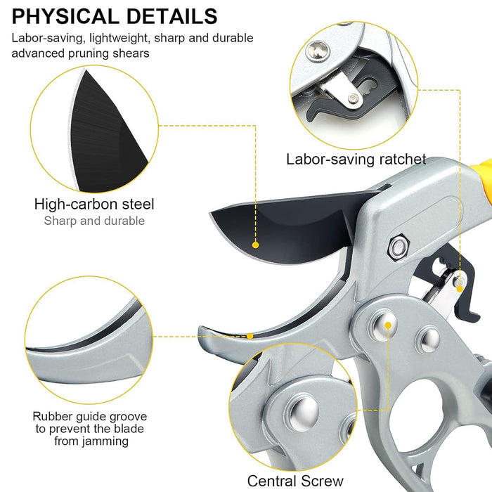 Ergonomic anti-slip cushioned handle on pruning shears for comfortable garden use
