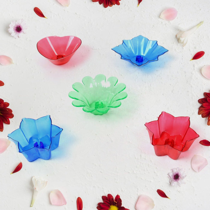 Individual colourful diya from the Reflection Diya Set, perfect for tealights and home decor.