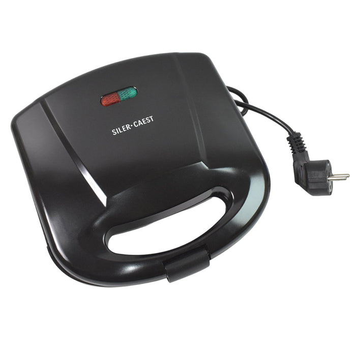 Side view of sandwich maker compact design and easy grip handle