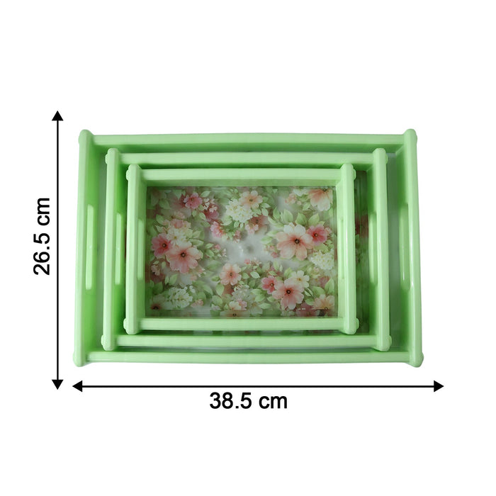 Colorful Floral Printed Serving Tray Set