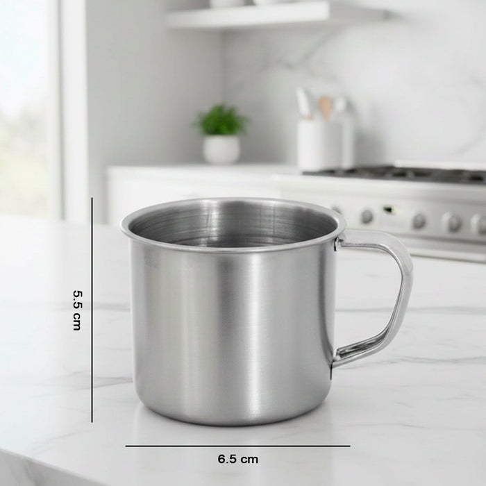 Utility stainless steel mug ideal for tea and coffee consumption