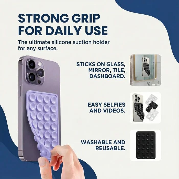 Clean main view of suction phone holder mount for hands-free use