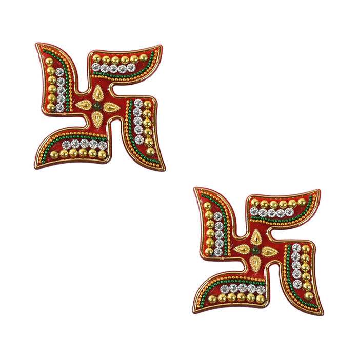 Traditional decorative Swastik acrylic sticker set for home pooja decoration